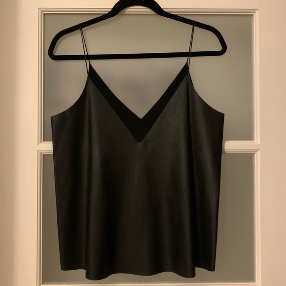 Fake leather spaghetti strap tank - Picture 4 of 5